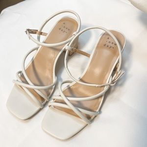 A New Day White Strappy Sandals with Heels